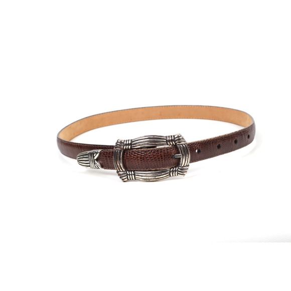 Vintage Brown Skinny Leather Belt Women’s Minimal Classic Size M